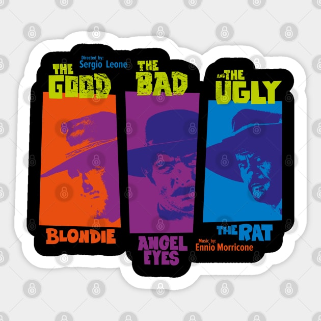 The good, the bad and the ugly - Spaghetti Western by Sergio Leone Sticker by Boogosh